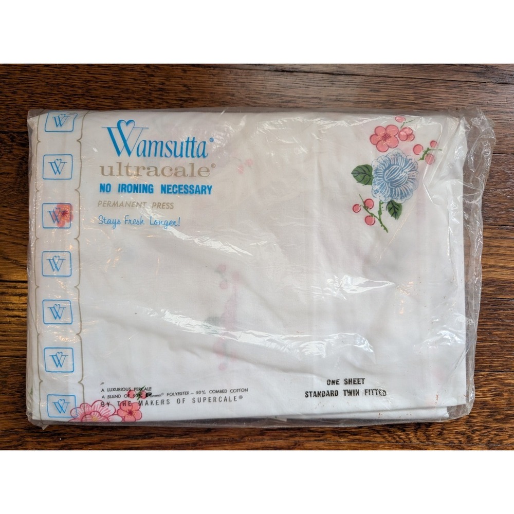 Vintage Wamsutta Supercale No-Iron 180 TC Percale Twin Fitted Sheet 39 X 75 New
